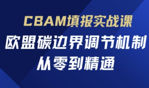 CBAM填报实战课,欧盟碳边界调节机制,从零到精通-细水创业邦