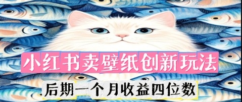 小红书卖壁纸创新玩法,后期一个月收益四位数-细水创业邦