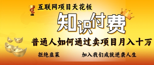 互联网项目天花板，知付付费项目，普通人如何通过卖项目月入十个，拒绝韭菜【揭秘】-细水创业邦