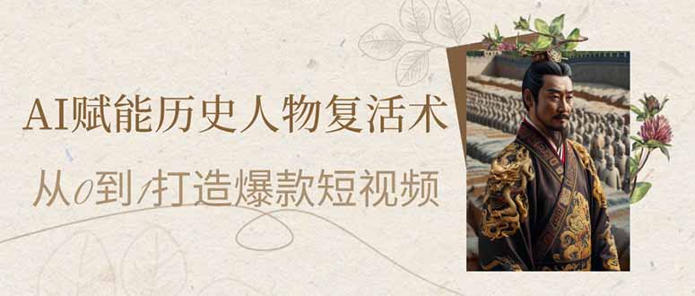 （14311期）AI赋能历史人物复活术：从0到1打造爆款短视频-细水创业邦