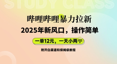 哔哩哔哩暴力拉新：2025年新风口，一单12元，一天数张(附开白渠道和保姆级教程)-细水创业邦